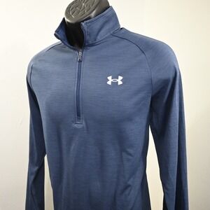 Under Armour 1/4 Zip Golf Jacket Mens Size Medium Blue Lightweight Long Sleeve